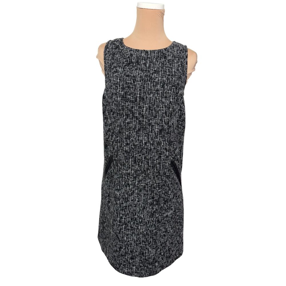 Ann Taylor LOFT Shift Dress 4 Tweed Work Career Sheath Light Dark Academia